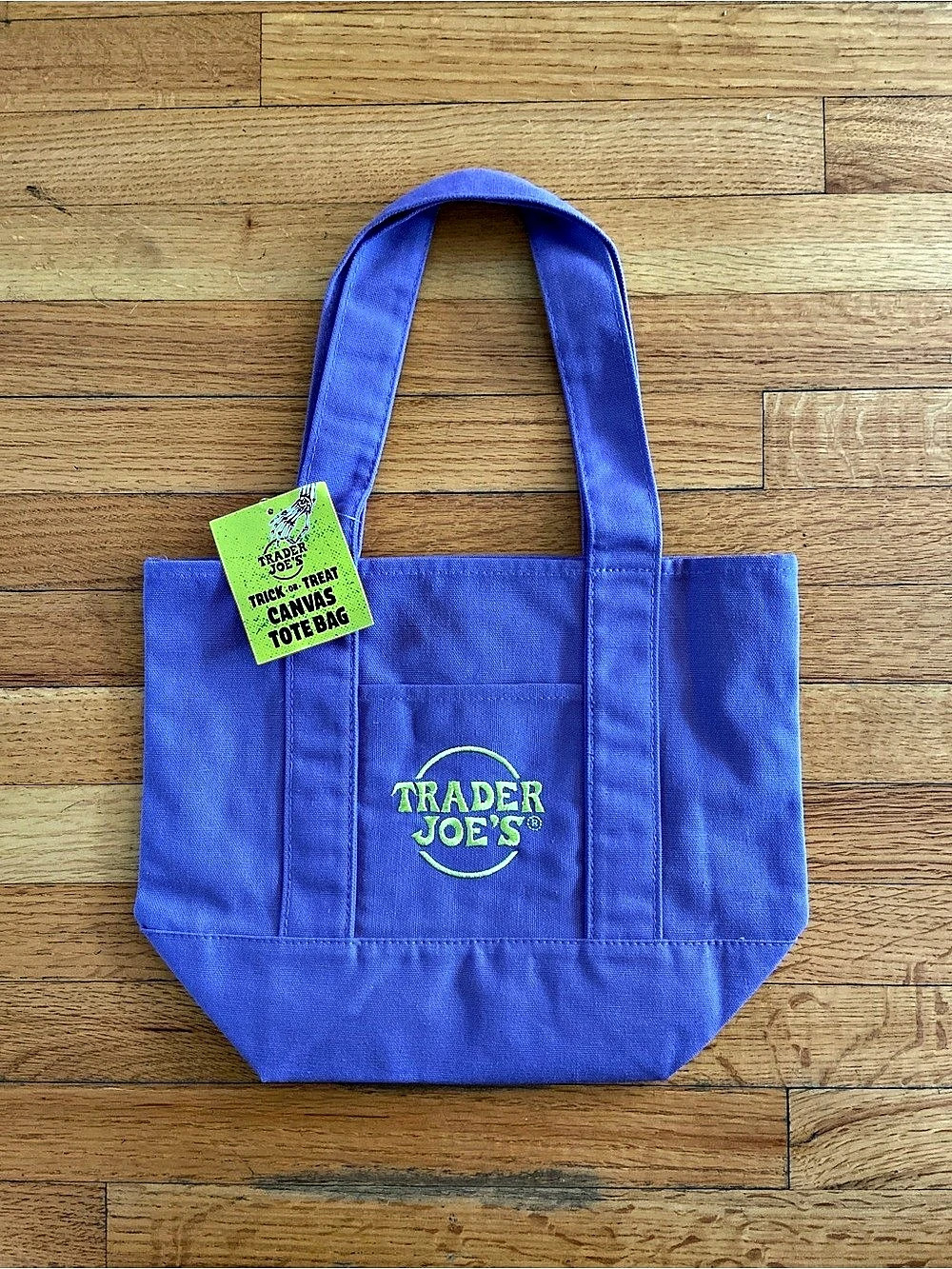 Trader Joe's Trick-or-Treat Mini Canvas Tote Bag Blue